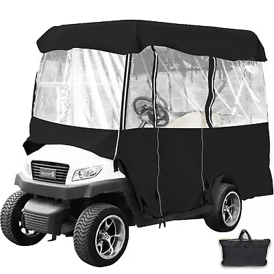 VEVOR Golf Cart Cover 4 Passengers Waterproof Black Rain Cover W/ Back Seat • $85.99