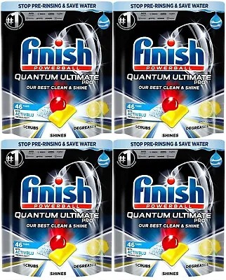 184 Tablets - 4 Packs Of 46 Tablets - Finish Quantum Ultimate Pro Dishwash Lemom • $180