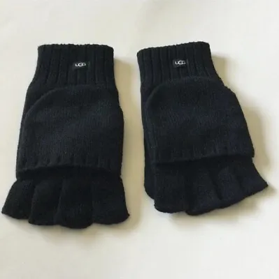 Ugg Mens Convertible Fingerless Gloves Flip Top Mittens Black L/xl Nwot • $69.99