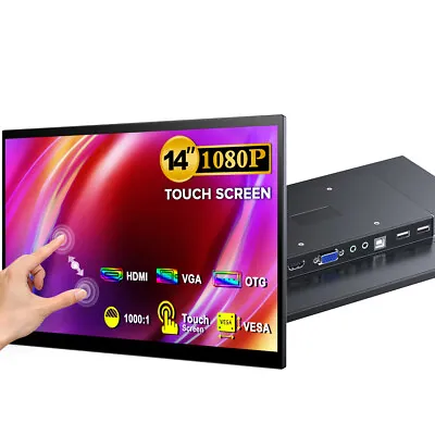 14  Touchscreen Portable Monitor HD 1080P Extender Screen HDMI VGA For Laptop PC • $200.99