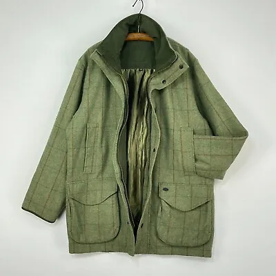 £55 • Buy Sherwood Windsor Tweed Coat Mens Medium Green Check Wool Shooting Field Jacket