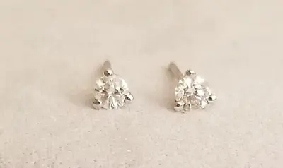 18K White Gold Diamond Studs Earrings R.H. Macy & Co. NOS • $345