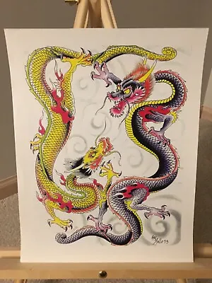 Mike Rollo Banks Malone DRAGON SHEET NICE COPY 11 X 13 On Card Stock • $60