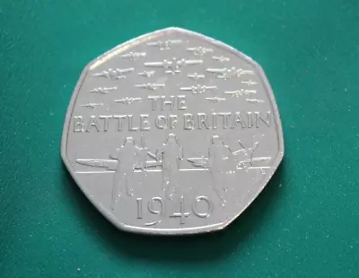 2015 Battle Of Britain 75 Years 50 Pence Coin Rare 50p Piece Circulated XF Grade • £1.99