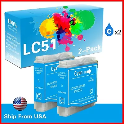 2PK LC-51 LC51 Ink Cartridge For MFC-230C MFC-240C MFC-465CN MFC-440CN • $7.99