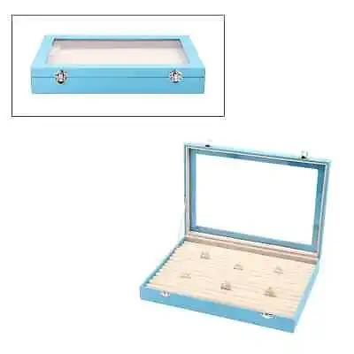 £41.91 • Buy Teal Leatherette Anti Tarnish 150 Slot Ring Jewelry Box With 2 Latch Clasp