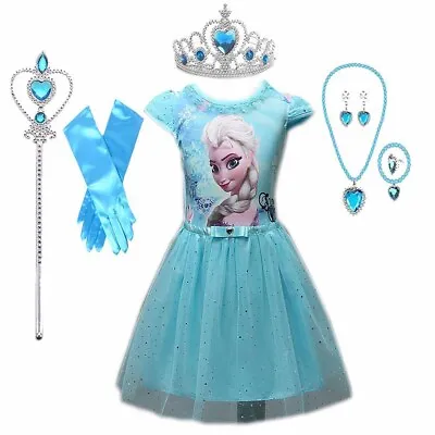 Toddler Kids Clothes Baby Girl Princess Frozen Dress For Girls • $17.99