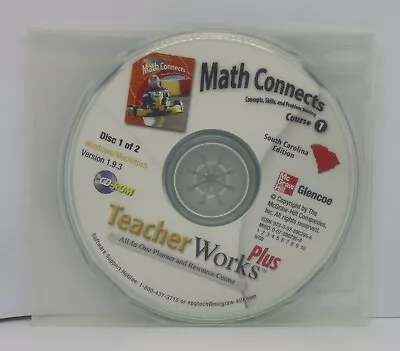 Glencoe Math Connects Course 1 South Carolina Edition Teacher Works Plus CD-Rom • $14.99