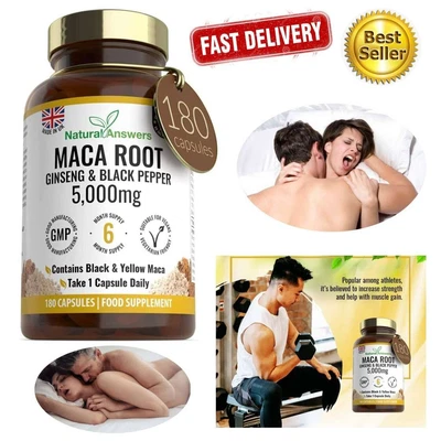 £13.89 • Buy MACA ROOT HIGH STRENGTH EXTRACT CAPSULES 5,000mg 180 VEGAN 3 MONTH SUPPLY