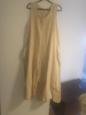 $69 • Buy Talia Benson, Beautiful Fay Linen Jumpsuit, Almond Colour, Gently Worn