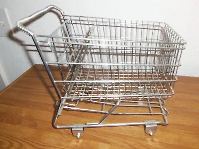 Mini Chrome Metal Shopping Cart With Rolling Wheels & Folding Back Slot On Top • $24.99