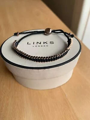 Genuine Links Of London Black And Gold Friendship Bracelet • £14.99