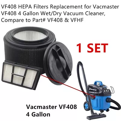 1SET VF408 HEPA Filter Foam Filter For Vacmaster VF408 4 Gallon Wet/Dry Vac VFHF • $16.99