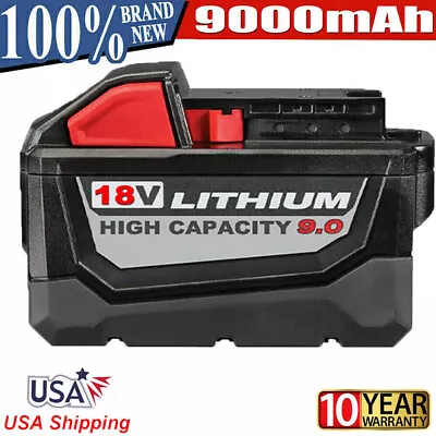 9.0Ah For-Milwaukee 18 Volt M18 XC Lithium High Output HD 48-11-1890 Battery NEW • $32.92