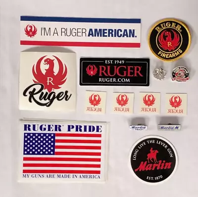 Ruger Marlin Swag Lot Gun Show Stickers Decal Lapel Pins Patch Tattoos Hunt New • $25.95