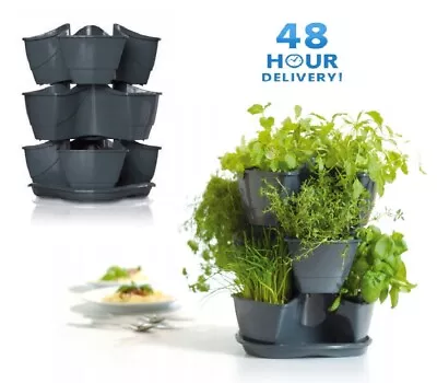 £15.99 • Buy Vertical Herb Kitchen Planter Hanging Chain Strawberry  Garden Stackable Pot