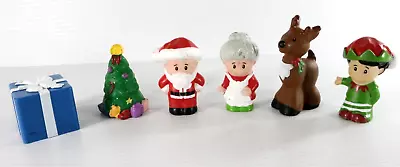 Little People Christmas Holiday Lot Santa Mrs Claus Elf Reindeer Tree Present • $18.99