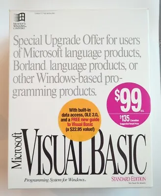 Microsoft Visual Basic Standard Edition Version 3.0 Sealed 3.5 Disks Books Vtg • $139.99