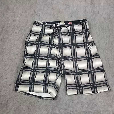 Volcom Board Shorts Mens 34 Black White Surf Surfer Surfing Swim Trunks Swimsuit • $11.99