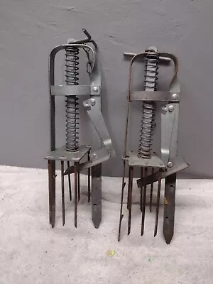 2- Vintage Victor Galvanized Steel Mole Animal Trap Spikes Farm Decor. • $18