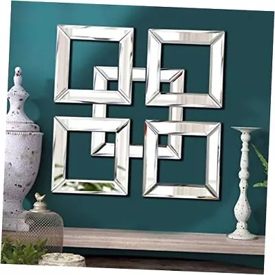  Square Mirrored Wall Decor Decorative Mirror Modern 12x12 Inches Silver F • $37.03