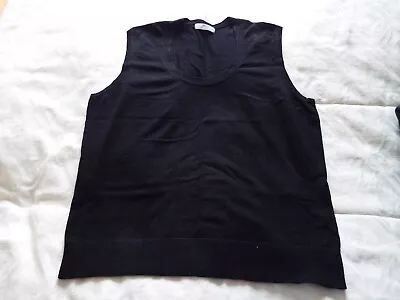 M&S Ladies Black Sleeveless Jumper With Stretch Size- UK 18 EU 46 Used Condition • £7.99