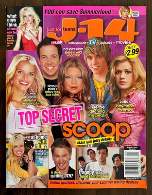 J-14 Magazine August 2005 Hilary Duff Kelly Clarkson Good Charlotte Usher Fergie • $16.50