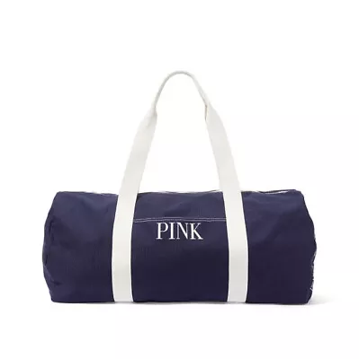 NWT- Victoria's Secret - PINK-Canvas Duffle Bag -  Travel- Navy Blue MSRP $49 • $10