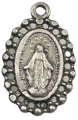 Vintage Catholic Sterling Silver Miraculous Mary Small Medal 1.0 Grams Silver • $19.99