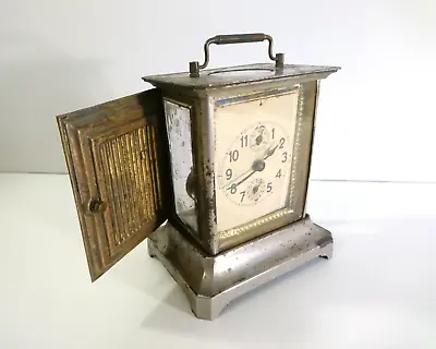 Antique JUNGHANS Travel Alarm Clock 1920s Germany - Not Working! Please Read • $152.11