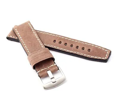 Marino Parallel : VINTAGE CALF Saddle Leather Watch Strap MERIGO 22 24 26mm • £35