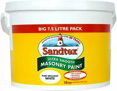 Sandtex Ultra Smooth Masonry Paint- 7.5l  Pure Brilliant White • £32.39