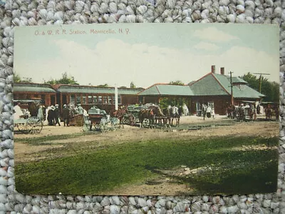 Monticello Ny-o&w Railroad Station-train-depot-carriages-new York-sullivan Co • $11.95