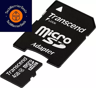 Transcend 4 GB Class 4 MicroSDHC Flash Memory Card TS4GUSDHC4  • $23.29