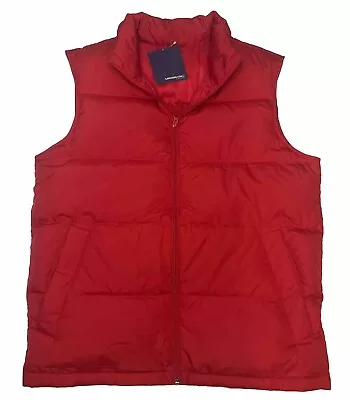 Lands' End Men's Down Puffer Zip Vest Red Size Medium 38-40 NWT • $36.50