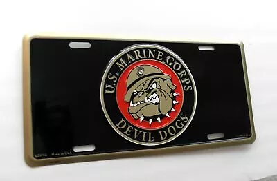 Marine Corps Marines Devil Dogs Auto License Plate 6 X 12 Metal Embossed Bulldog • $16.52