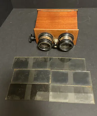 £161.18 • Buy Stereoscope Glass Slide Viewer ICA Akt Ges Dresden Germany With 6 Slides Tested
