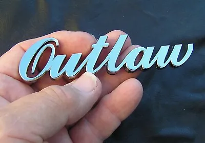 OUTLAW CHROME MOTORCYCLE BADGE Metal Emblem *NEW & UNIQUE Suit Holden Commodore • $18.95