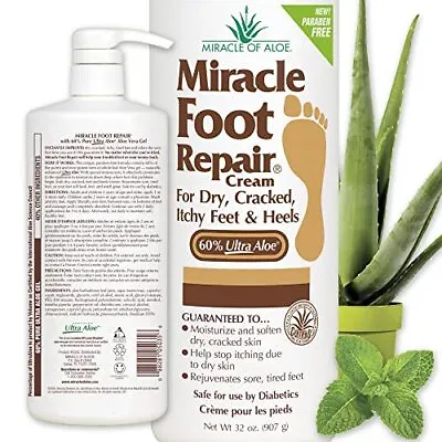 Miracle Foot Repair Cream 32 Oz Repairs Dry Cracked Heels And Feet Diabetic... • $47