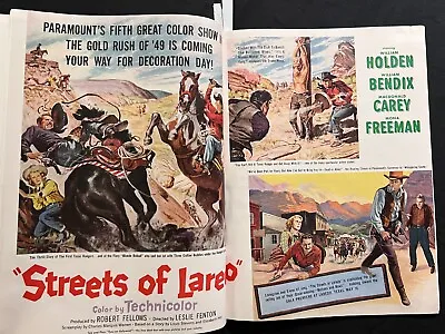 2 Motion Picture Herald 1949 Massacre River HELLFIRE Streets Laredo WESTERN ADS! • $29.99