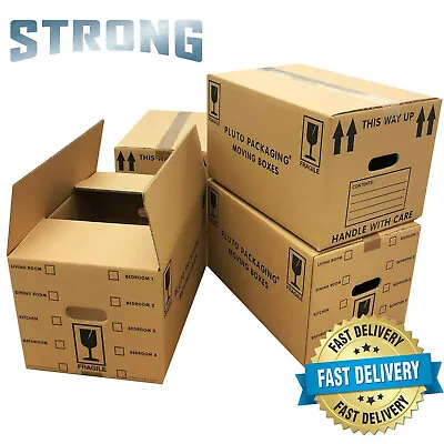  NEW 20 X LARGE DOUBLE WALL Cardboard House Moving Boxes - Removal Packing Box • £19.07