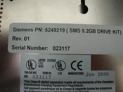 Siemens 5249219 External SCSI MO Drive 5.2GB Siemens Medical  • $495