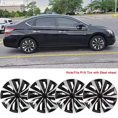 For 2013-2018 Nissan Sentra 16  Hubcaps Wheel Cover Hub Caps Fit R16 Steel Wheel • $73.99