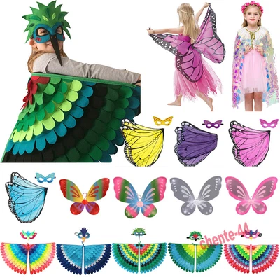 £11.99 • Buy Owl Bird Butterfly Wing Cosplay Costume Kids Girls Halloween Party Fancy Dress