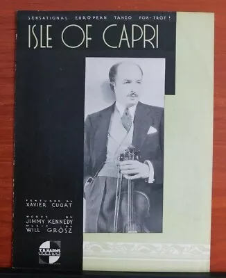 Isle Of Capri - 1934 Sheet Music - Piano Ukulele Guitar Banjo - Xavier Cugat • $2.88