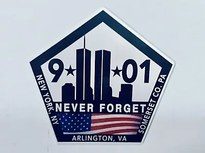 9/11  NEVER FORGET 9 11 Memorial Sticker Decal 3.5  X 3.5  World Trade Center • $3.99