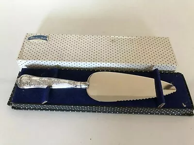 Sterling Silver Handled & Stainless Boxed Cake Slide In The Kings Pattern 1967 • £29