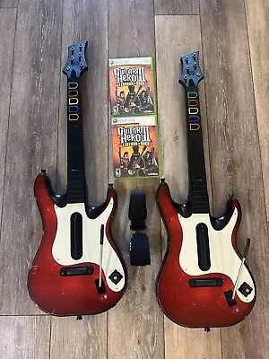 Guitar Hero Red Octane Wireless Controller Xbox 360 W/ Guitar Hero Games & Strap • $249.95