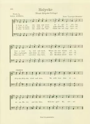 MOUNT HOLYOKE COLLEGE Vntg Song Sheet C1927  Holyoke  - Original • $19.99