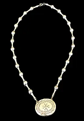 Estee Lauder Vintage 70's Southwestern Engraved Solid Perfume Locket Necklace • $16